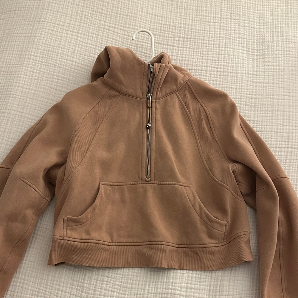 lululemon athletica salmon colored scuba oversized halfzip Hoodie
